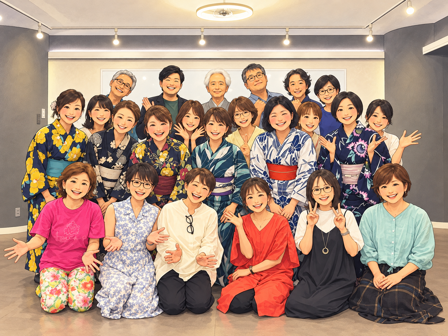 笑顔あふれる21人の記念撮影
